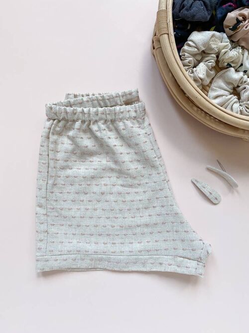 Loungewear shorts / embroidered linen