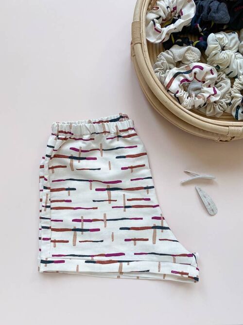 Loungewear shorts / linen stripes