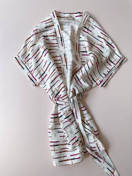 Kimono / linen stripes