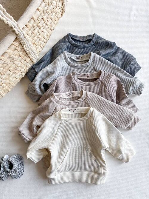 Baby cotton sweatshirt /  waffle