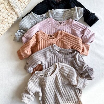 Camisa de bebé de algodón / de canalé
