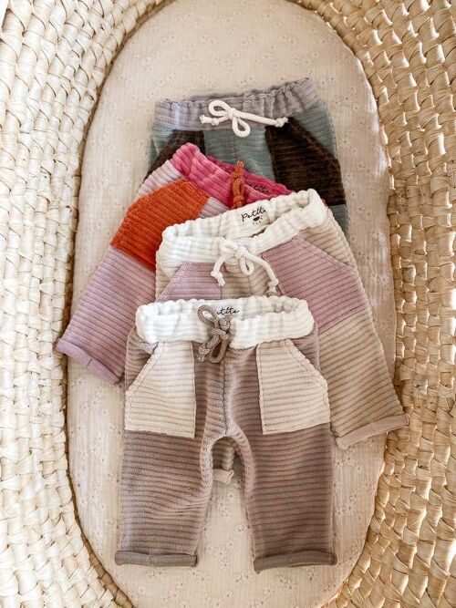 Baby cotton sweatpants / colorblock