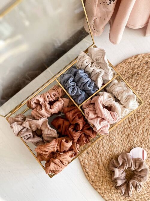 Ribbed cotton scrunchies