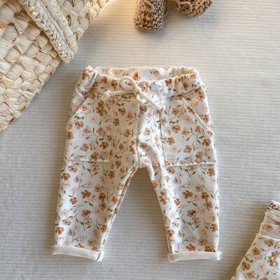 Pantalon de survêtement bébé / fleuri