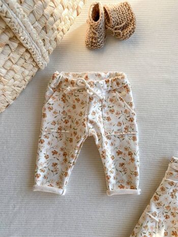 Pantalon de survêtement bébé / fleuri 1