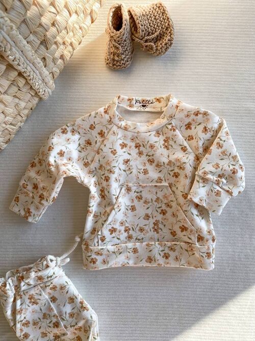 Baby cotton sweatshirt /  floral