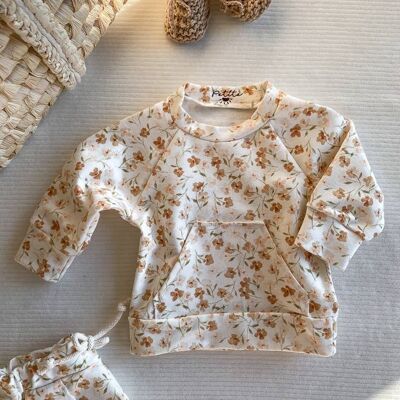 Baby-Baumwoll-Sweatshirt / Blumen