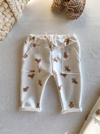 Pantalon de survêtement bébé / ours en peluche 1