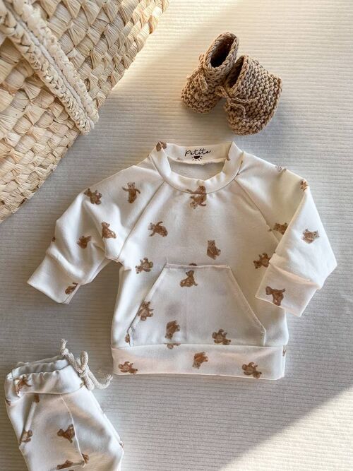 Baby cotton sweatshirt /  teddy bear