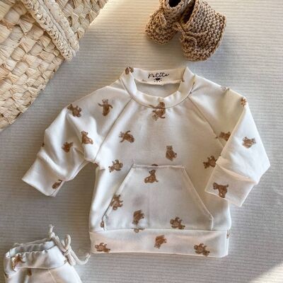 Baby-Baumwoll-Sweatshirt / Teddybär
