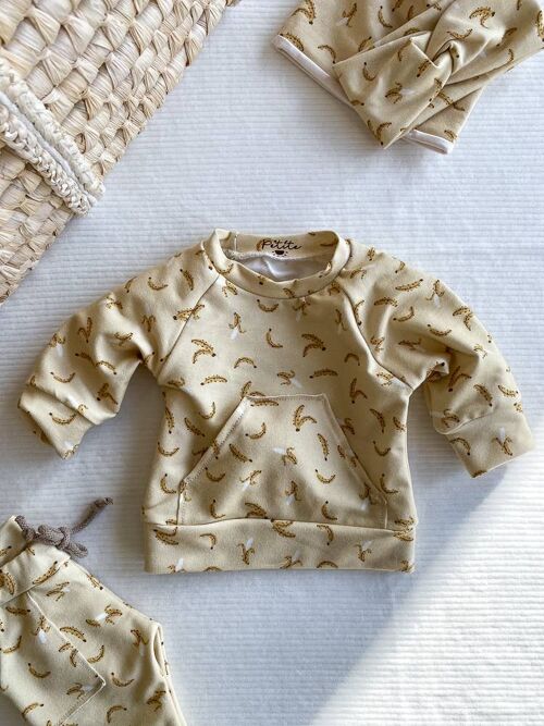 Baby cotton sweatshirt /  banana