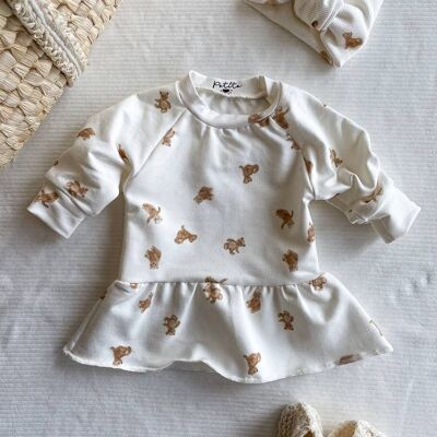 Baby ruffle dress / teddybear