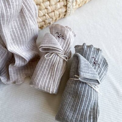 Swaddle blanket /  soft ribbed knit