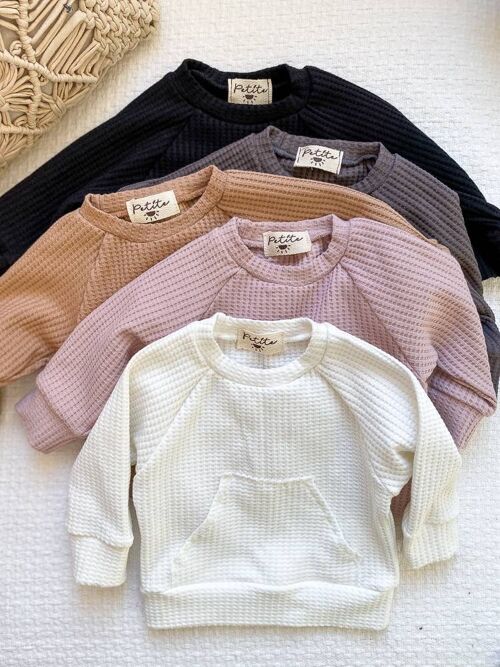 Baby cotton sweatshirt /  waffle jersey