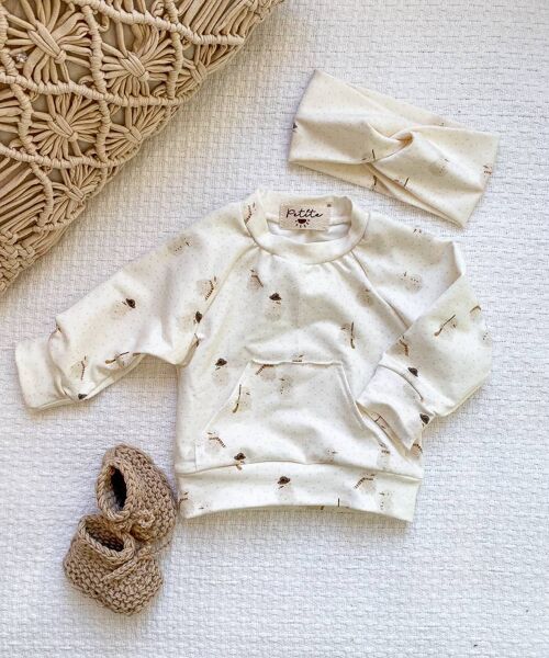 Baby cotton sweatshirt /  Snowman
