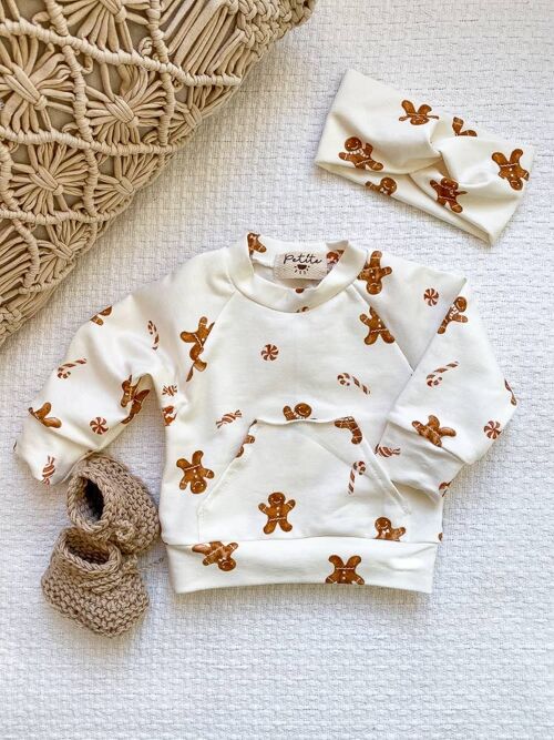 Baby cotton sweatshirt /  Gingerbread man