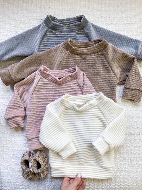 Baby cotton sweatshirt /  ribbed