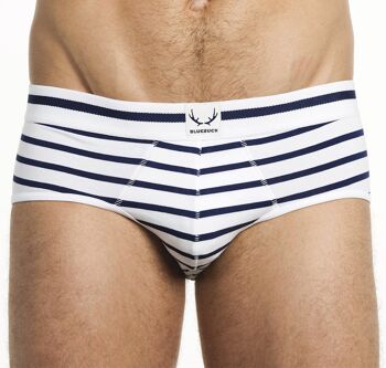 Slip blanc - rayures bleu marine