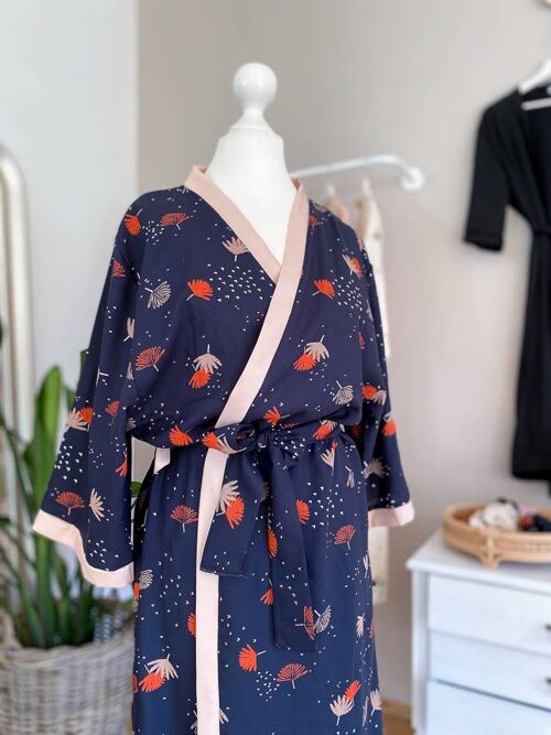 Viscose kimono / palmetto midnight