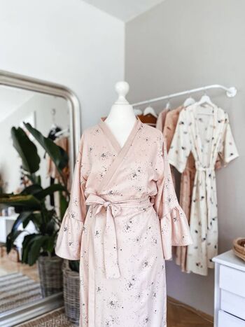 Kimono viscose / volants brindille blush 2