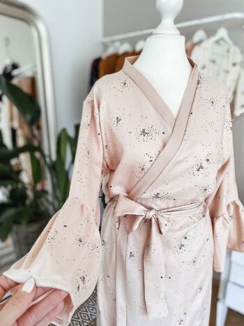 Kimono viscose / volants brindille blush 3