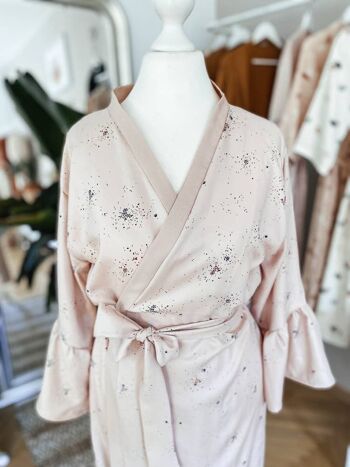Kimono viscose / volants brindille blush 4