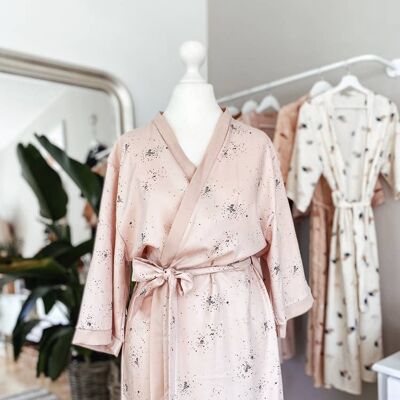 Kimono in viscosa / fard ramoscello
