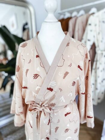 Kimono viscose / blush abstrait 3
