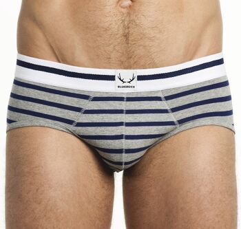 Slip gris - rayures bleu marine