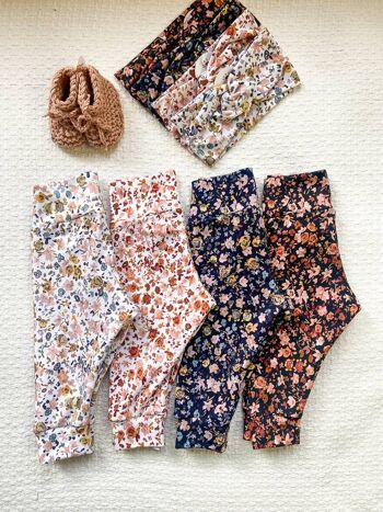 Legging bébé / jersey fleuri 1