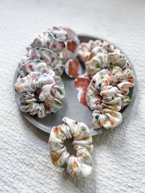 Floral muslin scrunchies