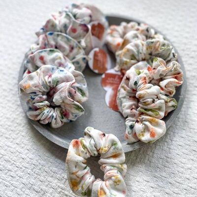 Floral muslin scrunchies