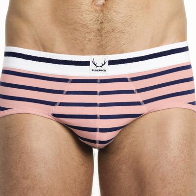 Pink briefs - navy blue stripes