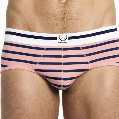 Pink briefs - navy blue stripes