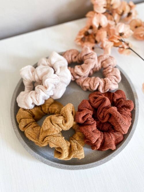 Soft ORGANIC knit scrunchies