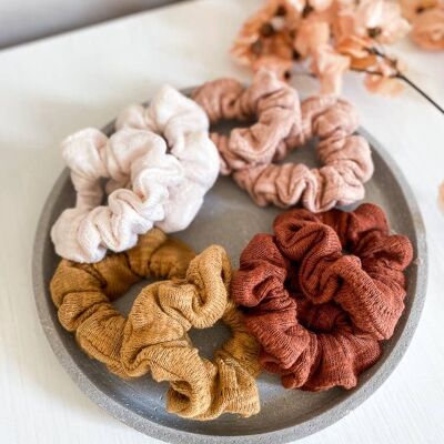 Soft ORGANIC knit scrunchies