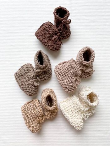 Chaussons bébé tricotés / coton 1