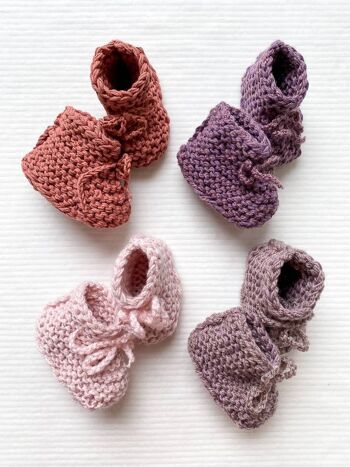 Chaussons bébé tricotés / coton 5