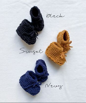Chaussons bébé tricotés / coton 13
