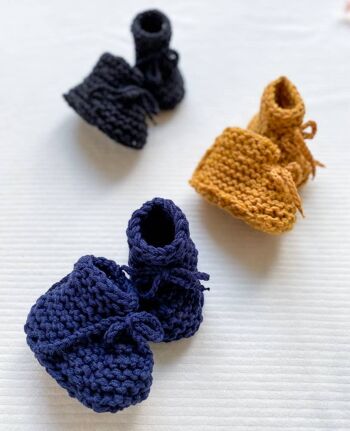 Chaussons bébé tricotés / coton 14