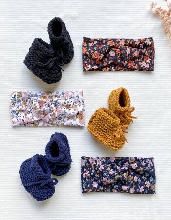 Chaussons bébé tricotés / coton 15