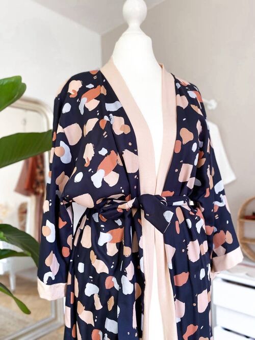 Midnight terrazzo robe