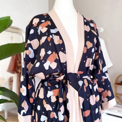 Midnight terrazzo robe