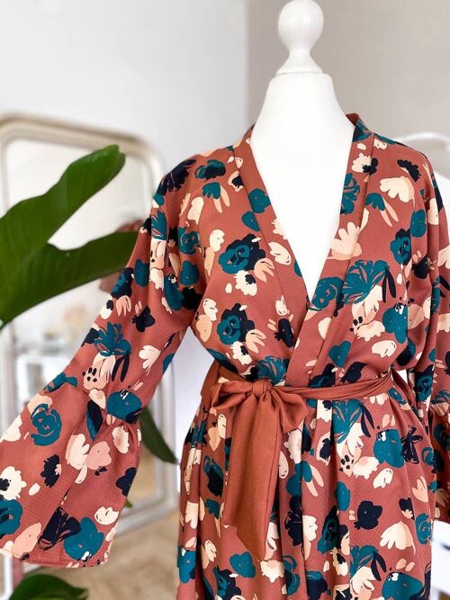 Floral terra cotta robe