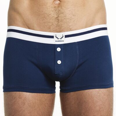 Dunkelblaue Boyshorts mit weißen Knöpfen