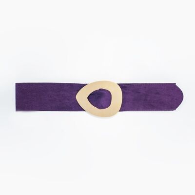 Cinturón violeta para cintura y cadera con hebilla de ante