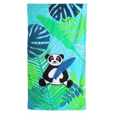 Serviette de plage microfibre 100% polyester Panda 70x140cm 250g/m²