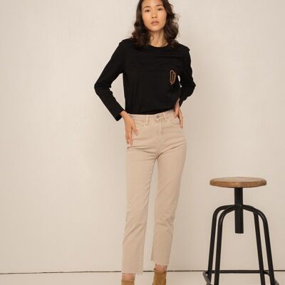 Jeans Marylin Momfit Cropped Dritto BEIGE