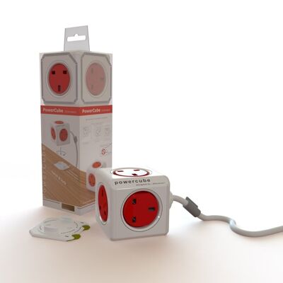 Adaptateur PowerCube 5 prises Rallonge de 1,5 mètre - Rouge (7300/UKEXPC-1)