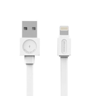 Cavo USB piatto Allocacoc |Fulmine| - 1,5 m (BIANCO) (9004WT/USBMFI)